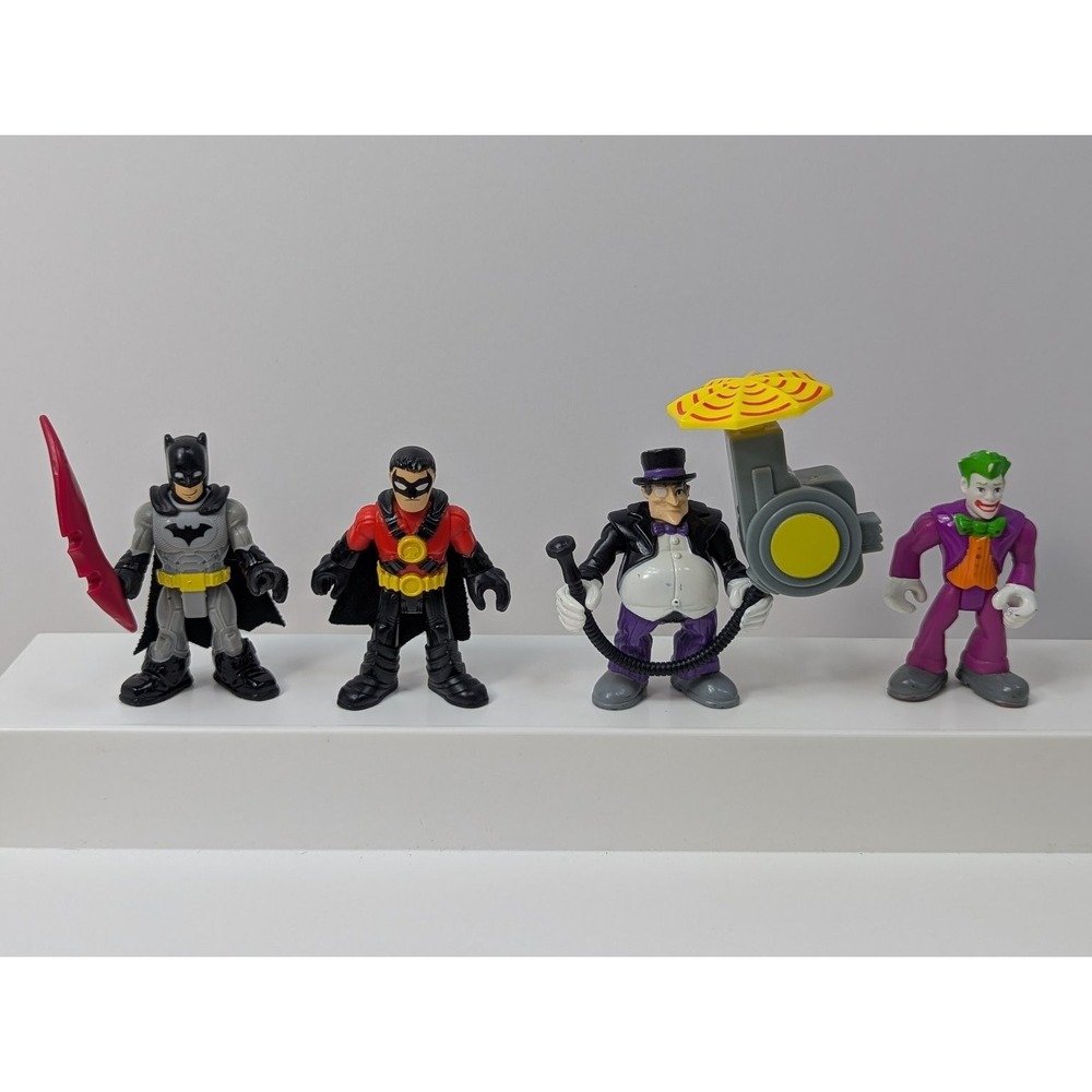 Fisher‎ Price Imaginext DC Super Friends Batman Robin Penguin Joker Figure Lot